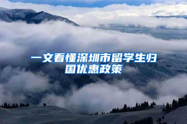 一文看懂深圳市留学生归国优惠政策