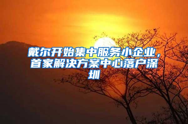 戴尔开始集中服务小企业，首家解决方案中心落户深圳