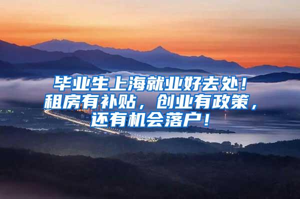 毕业生上海就业好去处！租房有补贴，创业有政策，还有机会落户！