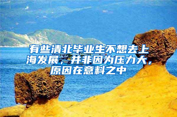 有些清北毕业生不想去上海发展，并非因为压力大，原因在意料之中