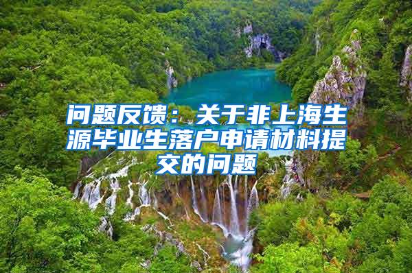 问题反馈：关于非上海生源毕业生落户申请材料提交的问题