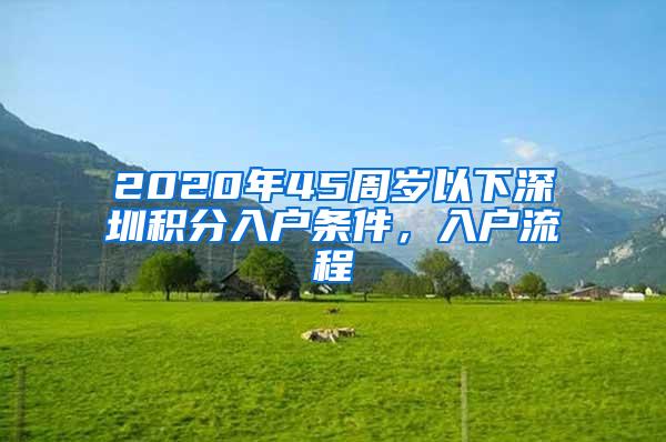 2020年45周岁以下深圳积分入户条件，入户流程