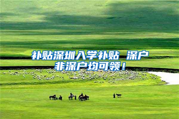补贴深圳入学补贴 深户非深户均可领！
