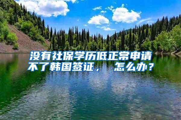 没有社保学历低正常申请不了韩国签证， 怎么办？