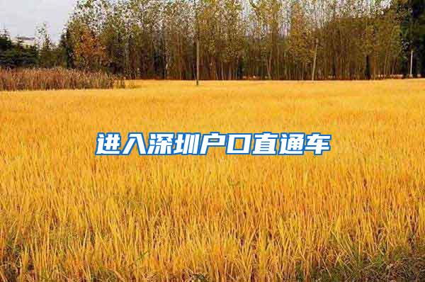 进入深圳户口直通车
