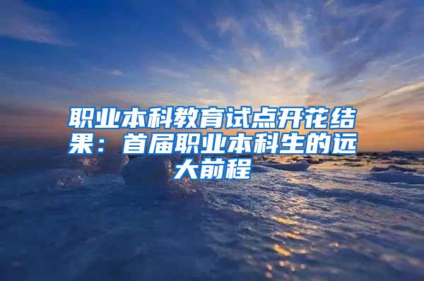 职业本科教育试点开花结果：首届职业本科生的远大前程