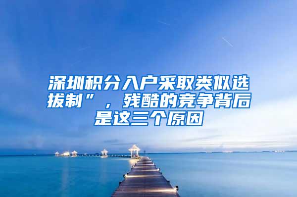 深圳积分入户采取类似选拔制”，残酷的竞争背后是这三个原因