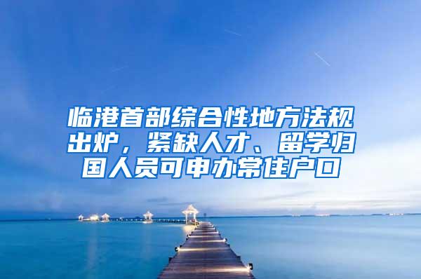 临港首部综合性地方法规出炉，紧缺人才、留学归国人员可申办常住户口