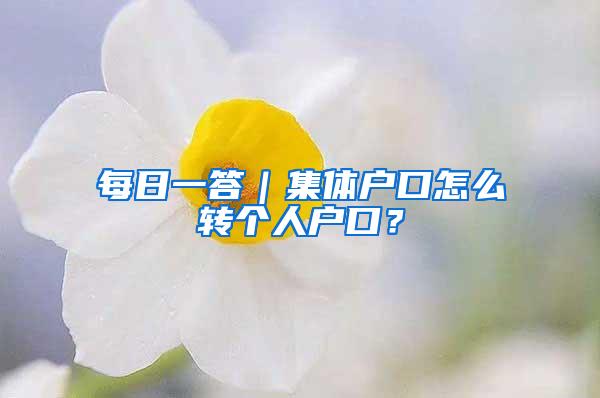 每日一答｜集体户口怎么转个人户口？