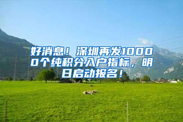 好消息！深圳再发10000个纯积分入户指标，明日启动报名！