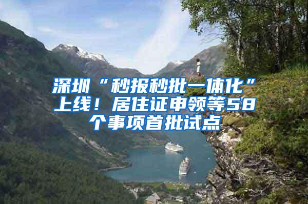 深圳“秒报秒批一体化”上线！居住证申领等58个事项首批试点