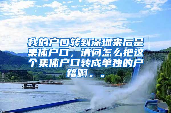 我的户口转到深圳来后是集体户口，请问怎么把这个集体户口转成单独的户籍啊。。