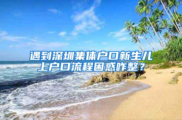 遇到深圳集体户口新生儿上户口流程困惑咋整？