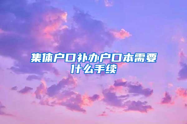 集体户口补办户口本需要什么手续
