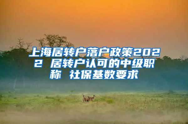 上海居转户落户政策2022 居转户认可的中级职称 社保基数要求