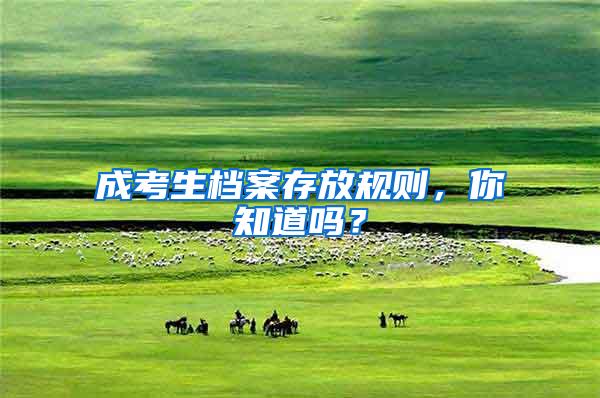 成考生档案存放规则，你知道吗？