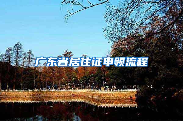 广东省居住证申领流程