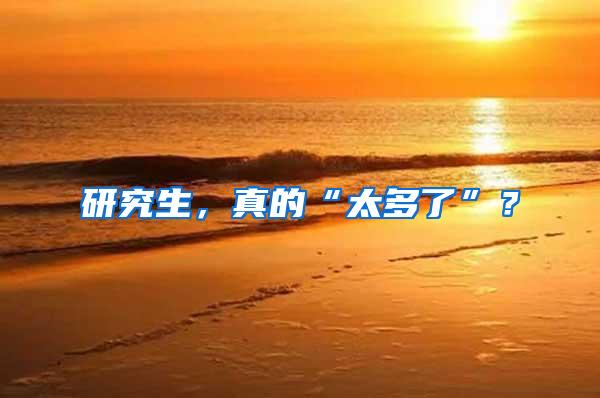 研究生，真的“太多了”？