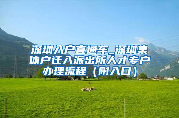 深圳入户直通车_深圳集体户迁入派出所人才专户办理流程（附入口）
