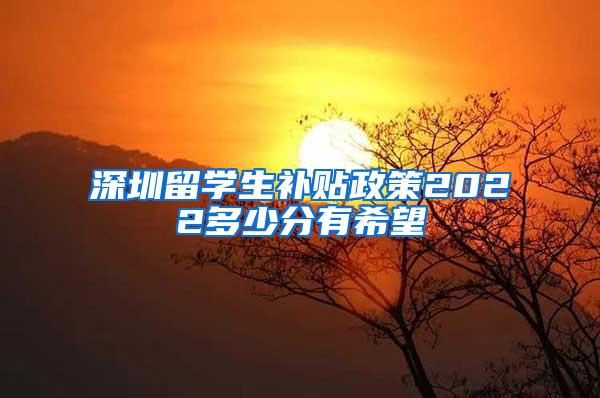 深圳留学生补贴政策2022多少分有希望