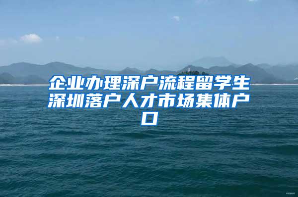 企业办理深户流程留学生深圳落户人才市场集体户口