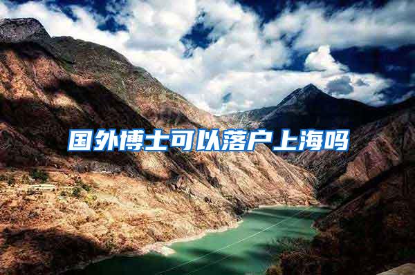 国外博士可以落户上海吗