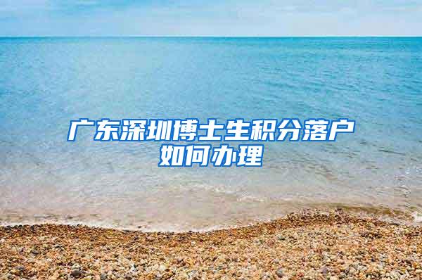 广东深圳博士生积分落户如何办理