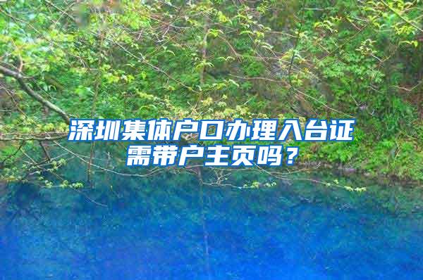 深圳集体户口办理入台证需带户主页吗？