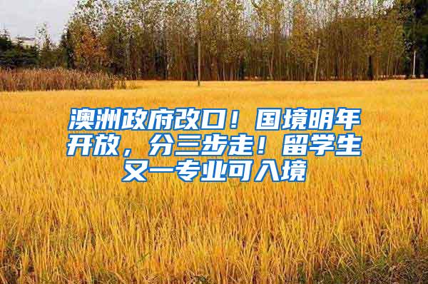 澳洲政府改口！国境明年开放，分三步走！留学生又一专业可入境