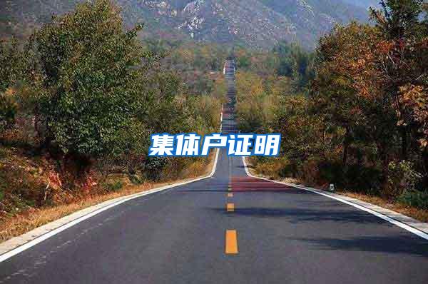 集体户证明