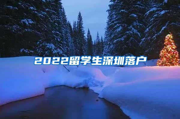 2022留学生深圳落户