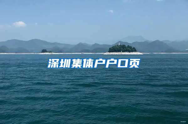 深圳集体户户口页