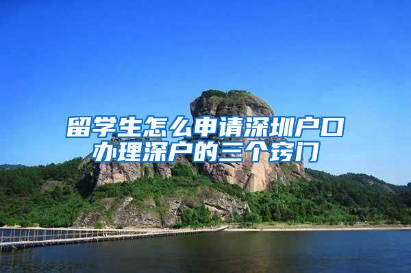 留学生怎么申请深圳户口办理深户的三个窍门