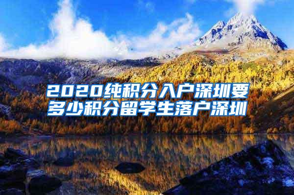 2020纯积分入户深圳要多少积分留学生落户深圳