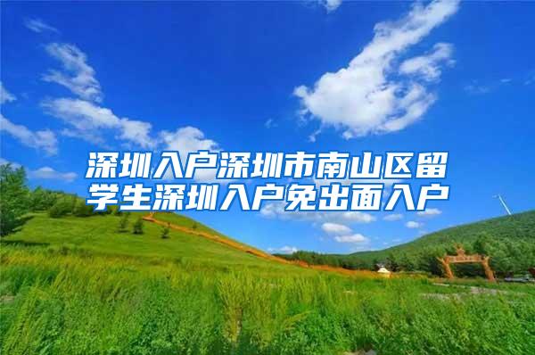 深圳入户深圳市南山区留学生深圳入户免出面入户