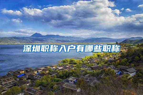 深圳职称入户有哪些职称