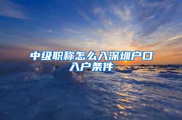 中级职称怎么入深圳户口入户条件