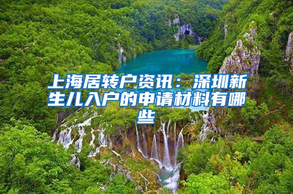 上海居转户资讯：深圳新生儿入户的申请材料有哪些