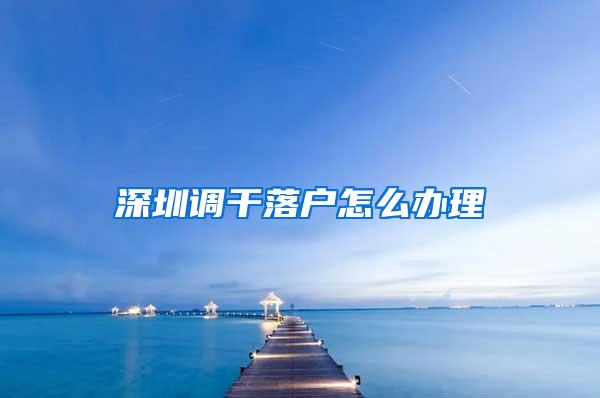 深圳调干落户怎么办理