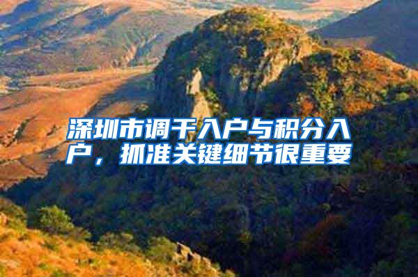 深圳市调干入户与积分入户，抓准关键细节很重要