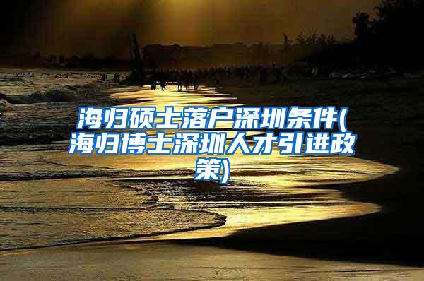 海归硕士落户深圳条件(海归博士深圳人才引进政策)