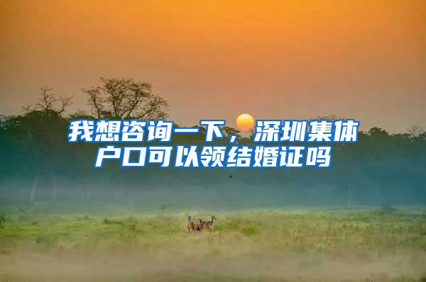 我想咨询一下,深圳集体户口可以领结婚证吗