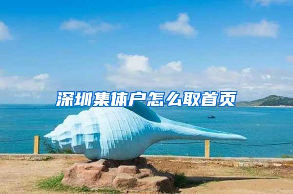 深圳集体户怎么取首页