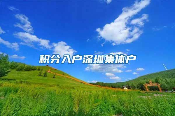 积分入户深圳集体户
