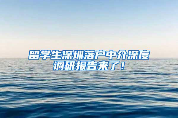 留学生深圳落户中介深度调研报告来了！