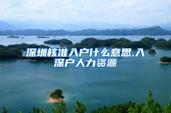 深圳核准入户什么意思,入深户人力资源