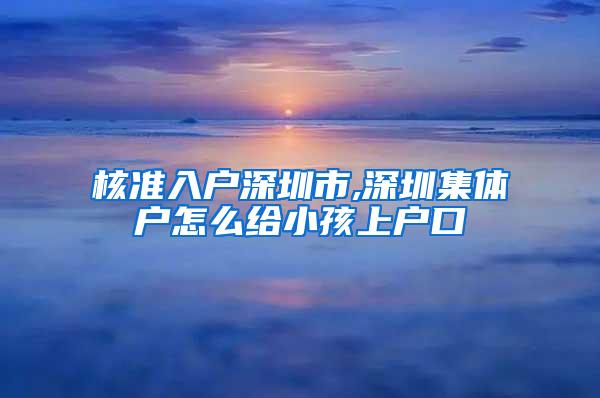 核准入户深圳市,深圳集体户怎么给小孩上户口
