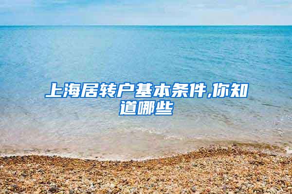 上海居转户基本条件,你知道哪些