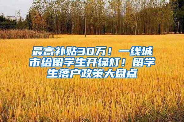 最高补贴30万！一线城市给留学生开绿灯！留学生落户政策大盘点