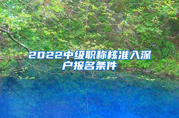 2022中级职称核准入深户报名条件